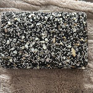 Elegant Black and Silver Clutch NWT